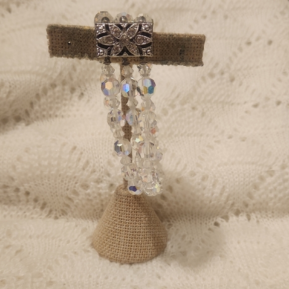 Vintage Silver Crystal AB Bracelet - Picture 6 of 9